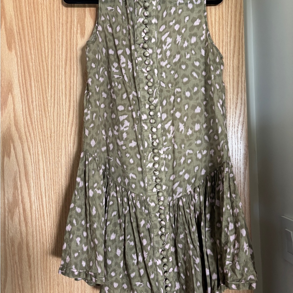 Zimmermann Olive and Pink Patterned Dress
